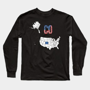 Vintage Colorado USA Map & Flag Long Sleeve T-Shirt